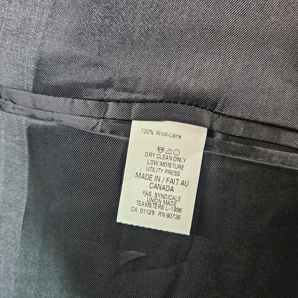Lauren Ralph Lauren 48R Wool Suit‎ Blazer Sport Coat Men Gray Pinstriped